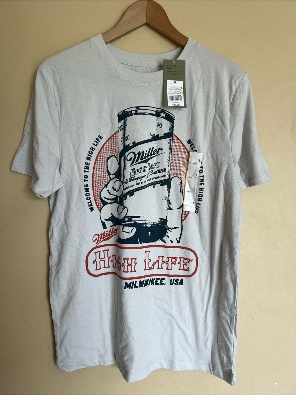 Miller High Life Men’s White Graphic Short Sleeve Tee